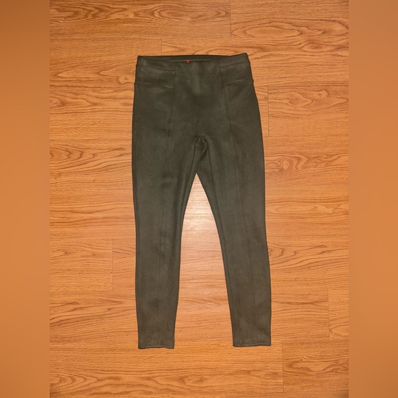SPANX Pants - SPANX Suede Leggings Size Small Olive Green.